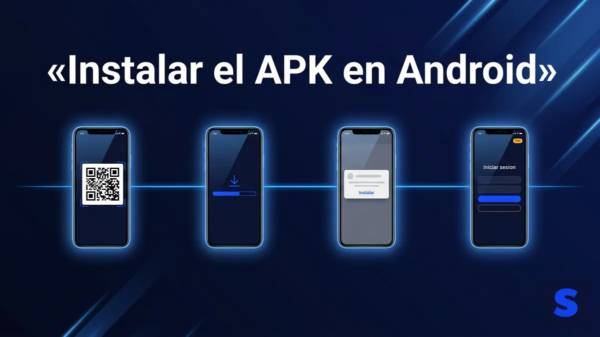 Secuencia de pasos para descargar e instalar el APK de Slottica en Android en Chile