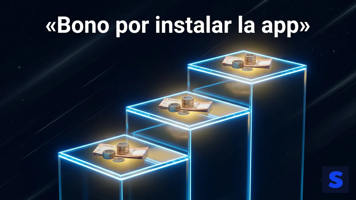 Escalera de tramos de bono en pesos chilenos por instalar la app de Slottica