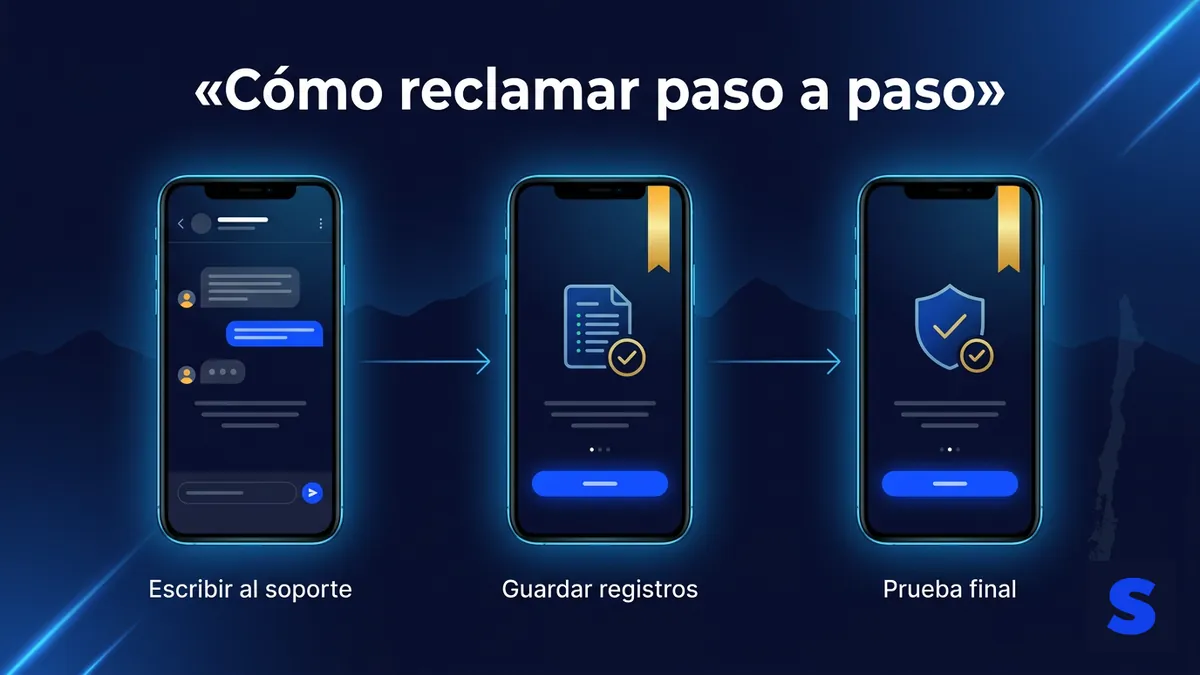 Pasos para presentar un reclamo: escribir al soporte, guardar registros y prueba final