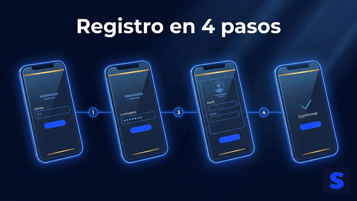 Los 4 pasos del registro en Slottica Chile: correo, contraseña, perfil y confirmación