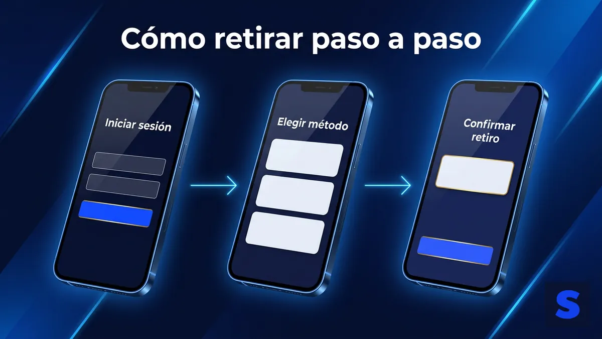 Pasos para retirar dinero de Slottica Chile: iniciar sesión, elegir método y confirmar el retiro