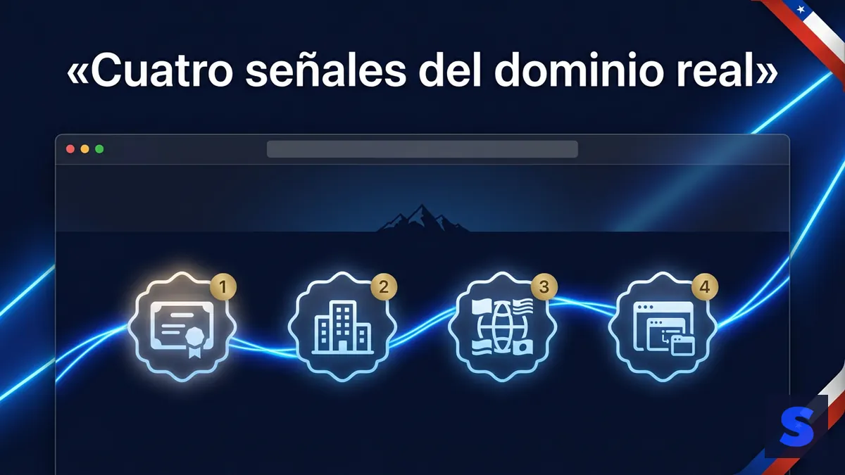 Cuatro iconos de verificación para reconocer el dominio oficial de Slottica en Chile