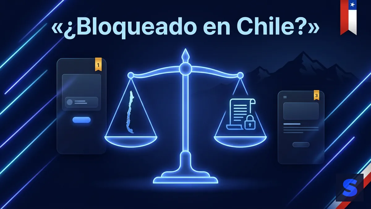 Balanza simbólica sobre si Slottica está bloqueado en Chile según sus Términos