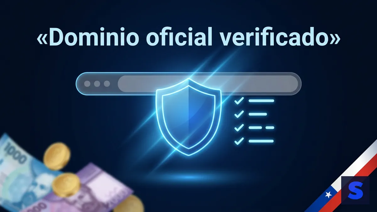 Ilustración de verificación del dominio oficial de Slottica Casino con checklist de seguridad para jugadores en Chile